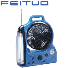 Ventilador recargable, luz de emergencia